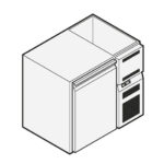 Refrigerated beverage counter with 1 door with refrigerated sink, 930x690 mm, +2°/+10°C