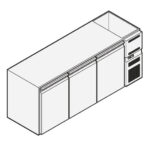 Refrigerated beverage counter with 3 doors with refrigerated sink, 2090x690 mm, +2°/+10°C