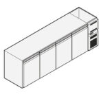 Refrigerated beverage counter with 4 doors with refrigerated sink, 2670x690 mm, +2°/+10°C
