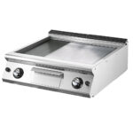 Gas griddle, top version, 1/3 grooved plate and 2/3 smooth chromed plate