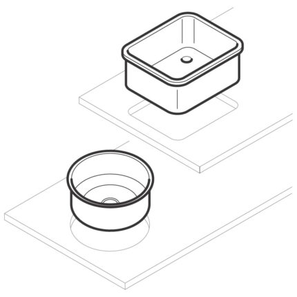 Drop-in sink, 400x400 mm