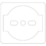 Schuko socket with square lid IP44installed on the control panel