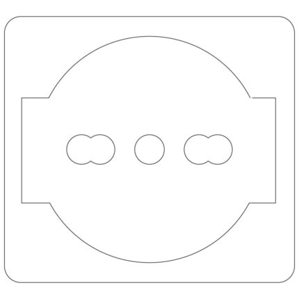 Schuko socket with square lid IP44installed on the control panel
