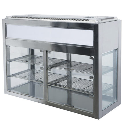 Refrigerated countertop display with 2 shelves and sliding doors, +2°/+8°C, w=900 mm