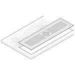 Drip tray with grid and glass washer, drop-in, 920x240 mm