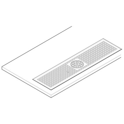 Drip tray with grid and glasswasher, to be welded, 920x240 mm