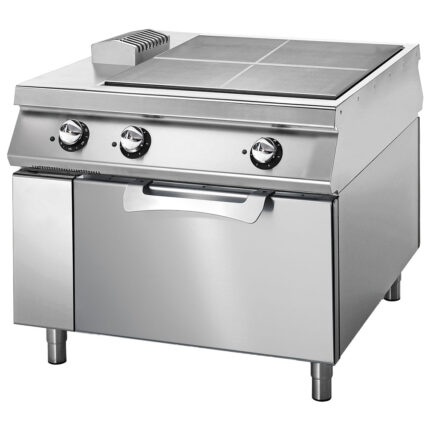 Electric solid top on static electric oven, two-sided panel control