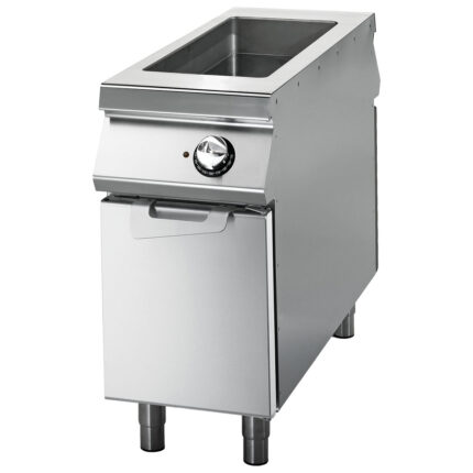 Electric bain marie on cabinet with door, 1 well GN 1/1+1/3