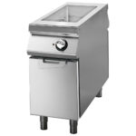 Electric multi-function bratt pan on cabinet with doors, capacity 13 litres