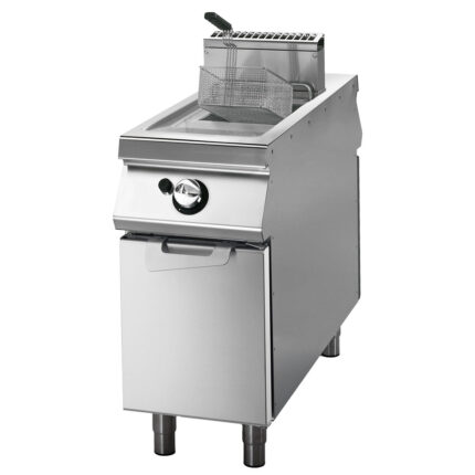 Gas fryer 1x 13 liters on cabinet with door