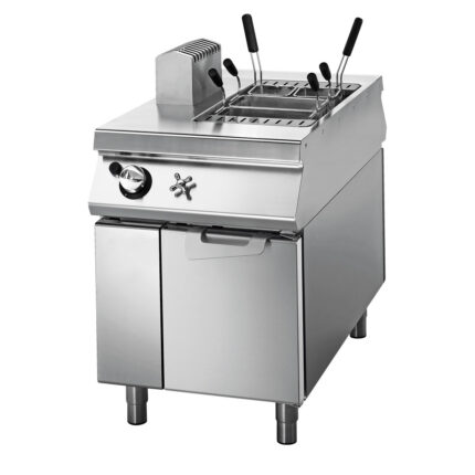 Gas pasta cooker on cabinet with door, 1 GN 1/1 well - 40 litres