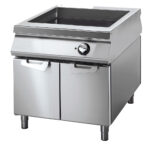 Electric bain marie on cabinet with door, 1 well GN 2/1