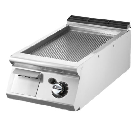 Gas griddle, top version, ribbed plate