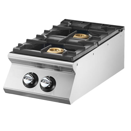 Gas range with 2 burners each 6 kW, pressed working top