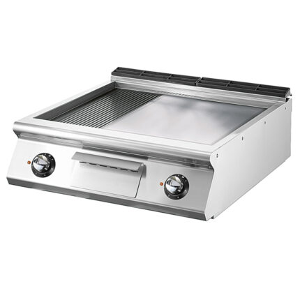 Electric griddle, top version, 1/3 grooved plate and 2/3 smooth