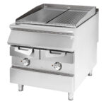 Electric grill, cooking zone in stainless steel, meat/fish