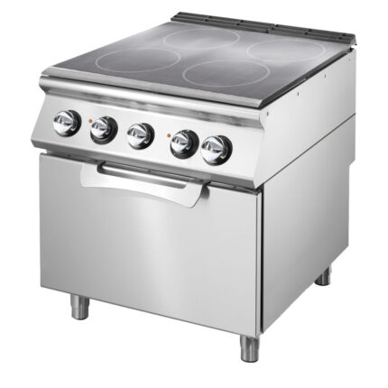 Electric solid top on static electric oven GN 2/1, 4 cooking zones