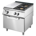 Gas solid top range on static gas oven GN 2/1 + 2 burners