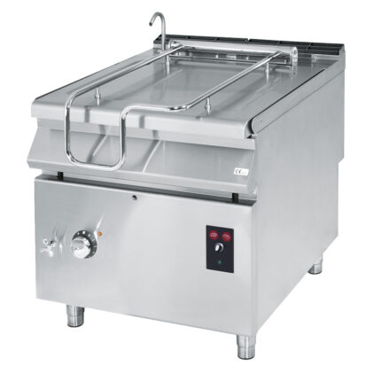 Electric tilting bratt pan, capacity 120 litres, stainless steel well, motorized