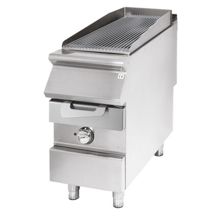 Electric grill, cooking zone in stainless steel, meat/fish