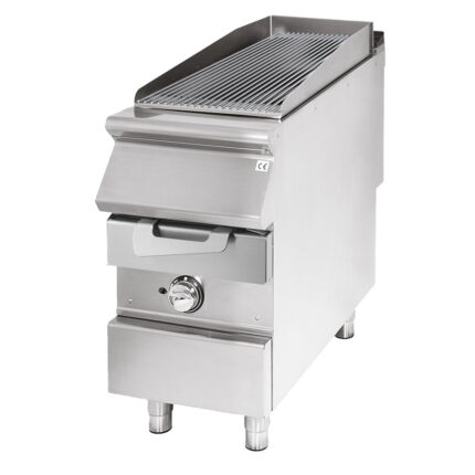 Gas grill, cooking zone in stainless steel, meat/fish