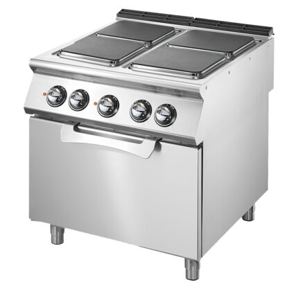 Electric range on static electric oven GN 2/1, 4 square hot plates