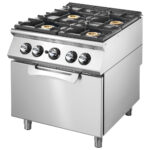Gas range on static gas oven GN 2/1, 4 burners
