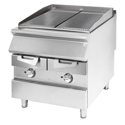 Gas grill, cooking zone in stainless steel, meat/fish