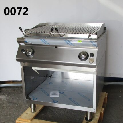 Gas lava-stone grill, cooking zone in stainless steel, meat/fish - DAMAGED