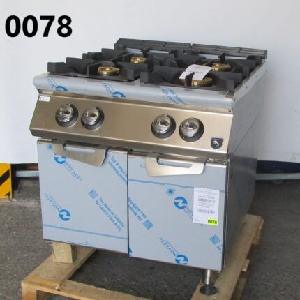Gas range with 4 burners on closed cabinet, pressed working top - DAMAGED