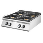 Gas range with 4 burners, pressed working top
