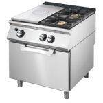 Gas solid top range on static gas oven GN 2/1 + 2 burners