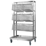 Transport trolley for cooking and frying baskets