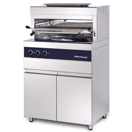 Electric grill 800°C with grid of 770x470 mm on cabinet with doors - SHOWROOM