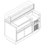 Sushi Station 1400 mm with refrigerated undercounter and sushi display