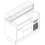 Sushi Station 1200 mm with ambient base and waste bin