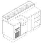 Sashimi station 1400 mm with refrigerated ice well and wash basin