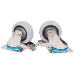Set of wheels made of stainless steel for charcoal oven MIBRASA