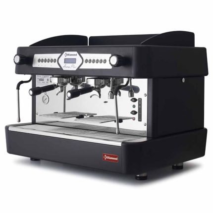 Espressor profesional 2 grupuri automat Diamond AROMA/2EB (cu display), negru | 3.7 kW, Dim: 750x600x595 mm
