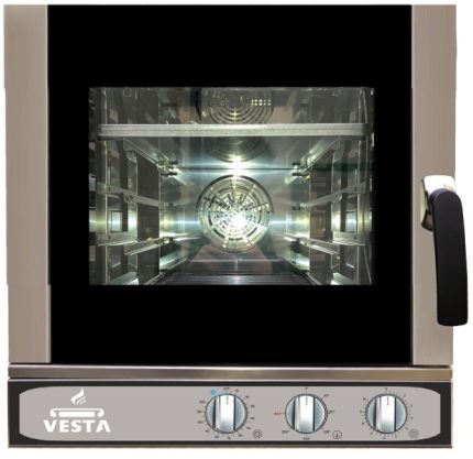Cuptor profesional combi compact Vesta Smart Slim 0I0411M, 4 tăvi GN 1/1, lățime 51 cm, mecanic, Italia
