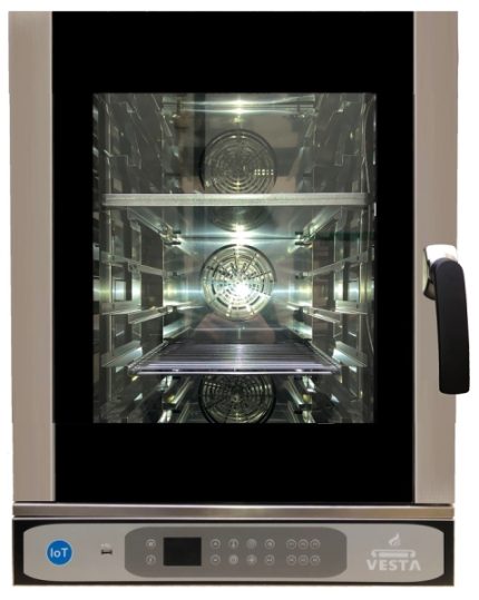 Cuptor profesional combi compact Vesta Smart Slim 0I0611D, 6 tăvi GN 1/1, lățime 51 cm, digital, Italia