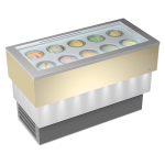 Vitrină frigorifică profesională pentru înghețată Framec seria CARRARA CREAM VISTA (-20°C -5°C), Italia