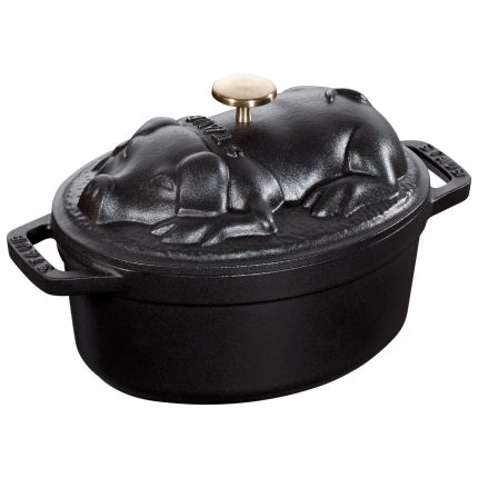 STAUB | LA COCOTTE - Cocotte - Capac de porc - oval - 170mm - fontă - negru