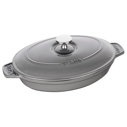 STAUB | SPECIALITIES - Farfurie pentru cuptor cu capac - ovală - 230mm - fontă - gri grafit