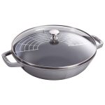 STAUB | SPECIALITATI - Wok cu capac din sticla - Ø 300mm - fonta - gri grafit