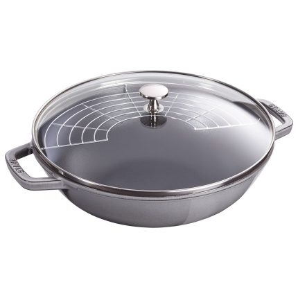 STAUB | SPECIALITATI - Wok cu capac din sticla - Ø 300mm - fonta - gri grafit
