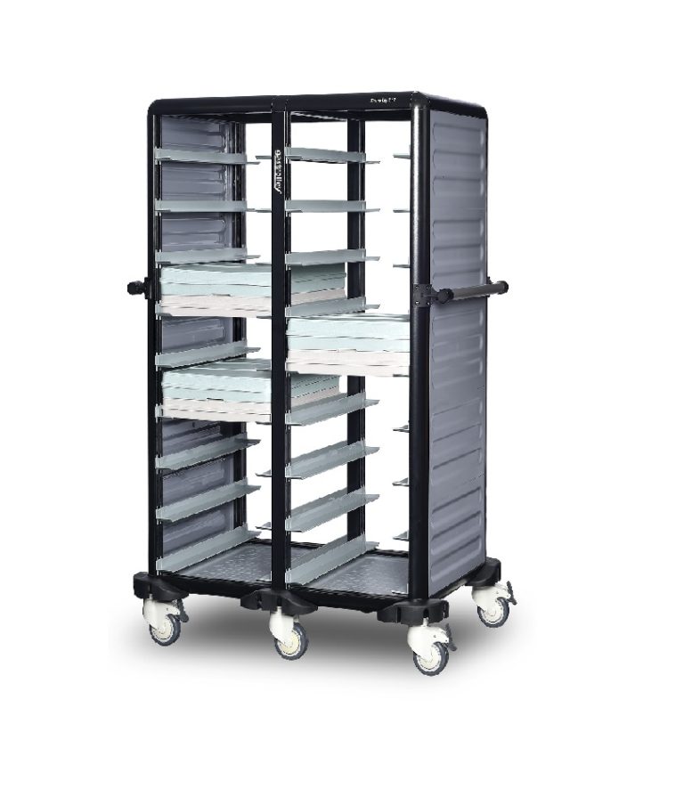 Cărucior inox profesional pentru transport tăvi Pimak G.TT.18.D.2