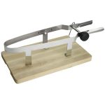 inox alimentar 18/8 ham vice with beech wood base cod.72 Lonatini, Italia