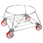 Bin rack in 18/8 inox alimentar wire complete with rotativ wheels cod.176 Lonatini, Italia