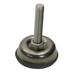 Adjustable inox alimentar foot with non-slip rubber standard sizes (thread 12 MA) cod.106 Lonatini, Italia